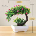 1pcs Artificial Flower Artificial Plant Bonsai Plastic Guest-Greeting Pine Fake Plant Flower Potted Ornaments for Home Room Table Garden Hotel Decoration. 