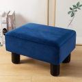 Small Rectangle Foot Stool, Velvet Fabric Footrest Ottoman Stool. 