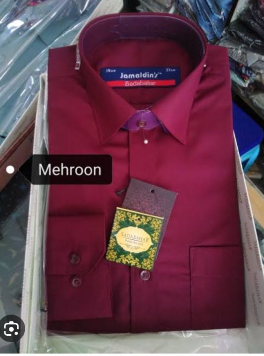 Dress shirt Maroon colour by Jamaldin