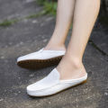 Summer Men Casual Loafers Fashion Breathable Genuine Leather Slippers Outdoor Light Mules Cool Half Shoes Italian Design Sandals. 