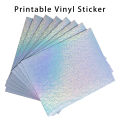 Holographic Printable Sticker Paper for Inkjet 10 Pcs  Vinyl Sticker Printable Paper, Waterproof Glossy Sticker Dries Quickly A4. 