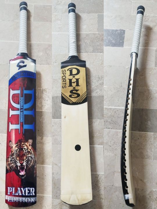 tape ball cricket bats double h Rawalkot full Sticker on back front chemical coated professional quality