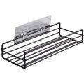 Bathroom Storage Rack Kitchen Organizer Shelf Black Shelves Corner Frame Iron Shower Punch Free Mounted Caddy Rack. 
