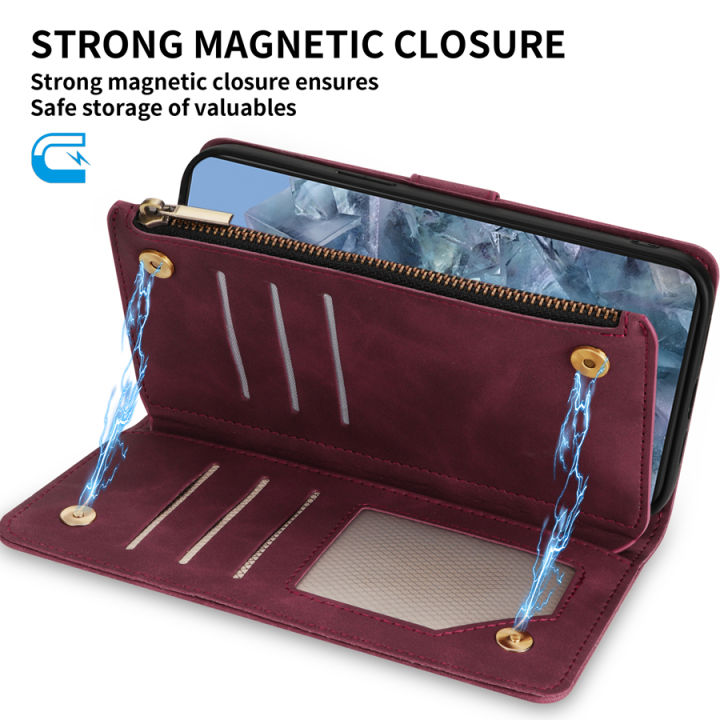 Wallet%20Multi-card%20Zipper%20Kickstand%20Photo%20Frame%20Magnetic%20Flip%20Leather%20Case%20For%20%20Pixel%208a%208%20Pro%207a%207%206a%206%20Protective%20Cover%20-%20Image%204