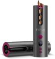 Cordless Automatic Curling Iron Rechargeable Auto Curlers with 5 Temps & Timers, Heat Insulation Chamber, LCD Screen, Auto Shut-Off, Suitable for Short & Long Hair Styling - Grey&Magenta. 