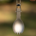 Tiartisan Titanium Foldable Cutlery (Stainless Steel Handle) Portable Outdoor Camping Tableware Hiking Folding Fork Spoon Knife.