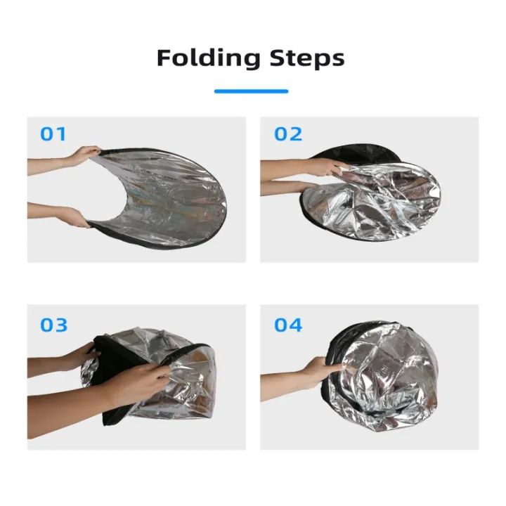 RF01%2024"%20Reflector%205in1%2030CM%2060CM%2080CM%20110CM%20Silver%20White%20Gold%20Portable%20Collapsible%20Soft%20Light%20Round%20Photography%20for%20Studio%202in1%20-%20Image%206