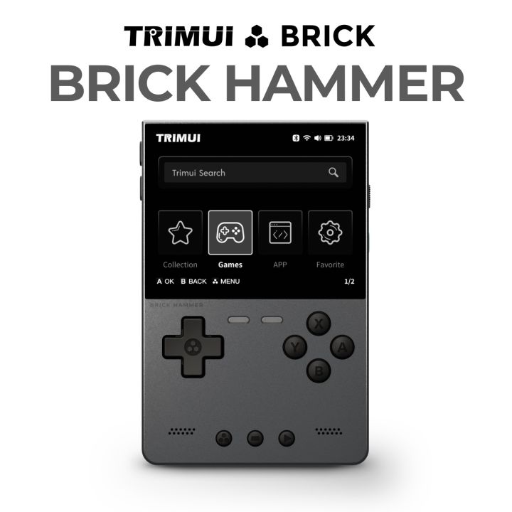 NEW TRIMUI BRICK Hammer Handheld Game Console 3.2'' IPS Screen Linux System Metal Body Key LED Lighting Free Key cap