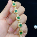 Moonso Luxury Pink Green Gold Color Princess Bracelet Bangle for Women Anniversary  Jewelry Wholesale S8239. 