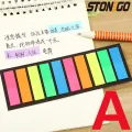 STONEGO 200 Sheets Fluorescence Self Adhesive Memo Pad Sticky Notes Bookmark Marker Memo Sticker Paper Student office Supplies. 