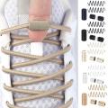5 Colors Round Elastic Laces Without Ties Metal Buckle Shoelace Sneakers Quick Shoelaces Shoe Accessories 1 Pair. 