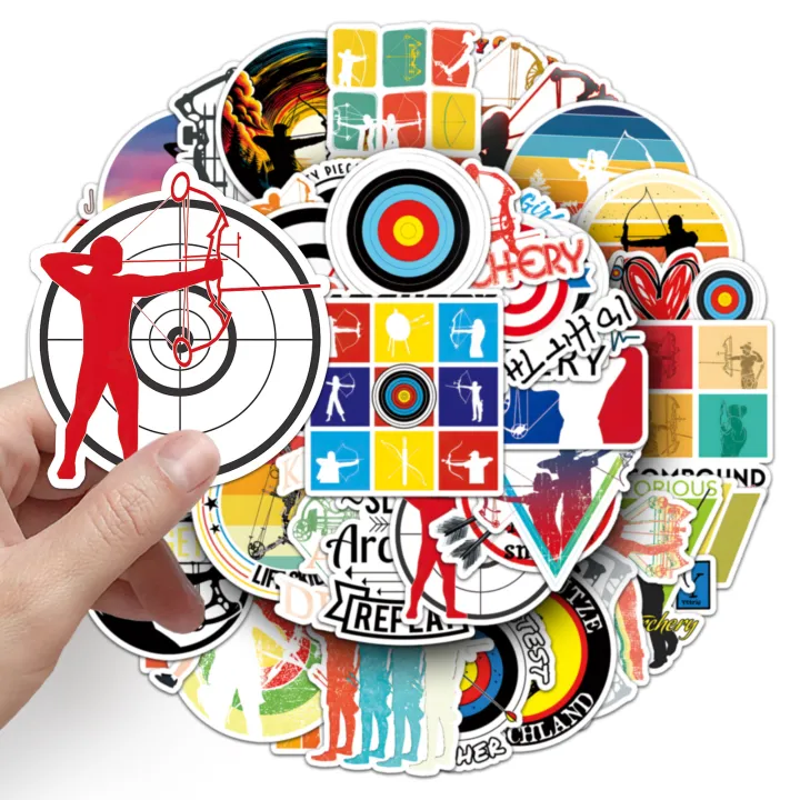 50%20Pcs%20Archery%20Sports%20Waterproof%20Stickers%20Graffiti%20Decorative%20for%20Archery%20Lovers%20Skateboard%20Stationery%20Laptop%20Trendy%20Decals%20-%20Image%203