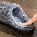 Luxury Woolen Slippers for Men With TPR Sole Memory Foam Platform Warm Soft Cushion Non Slip Plaid Design House Shoes. 