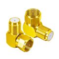 2pcs/Group Rg6 Coaxial Cable Extension Connector Set?up F-Type Adapter Coaxial Cable Right Angle Connector Male and Female Quick. 