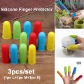 3Pcs Silicone Fingers Cap Anti-cut Heat Resistant Finger Protector Cooking Tool. 