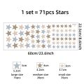 71pcs Boho Colorful Stars Wall Stickers for Children Room Baby Kids Room Nursery Room Wall Decals Home Decoration Wall Decals. 