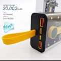 66W Super Fast Charge Power Bank 20000mah original Battery PD super Fast Charger PD20W led digital display transparent bank long endurance multiple protection For iPhone Samsung Xiomi Auxiliary Battery. 