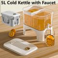 5L Cold Water Bucket with Faucet/Bracket Refrigerator Jug Dispenser Water Kettle Summer Juice Drink Container Fridge Pot Pitcher. 