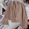 Fashion Short Women Blazers Elegant Female Suits Jacket Tops Casual   Solid Long Sleeve Office Lady Blazer Coat Spring Autumn. 