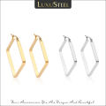LUXUSTEEL Big Suqare Hoop Earrings For Women Stainless Steel Geometirc Statement Earrings Punk Jewelry Party Birthday . 