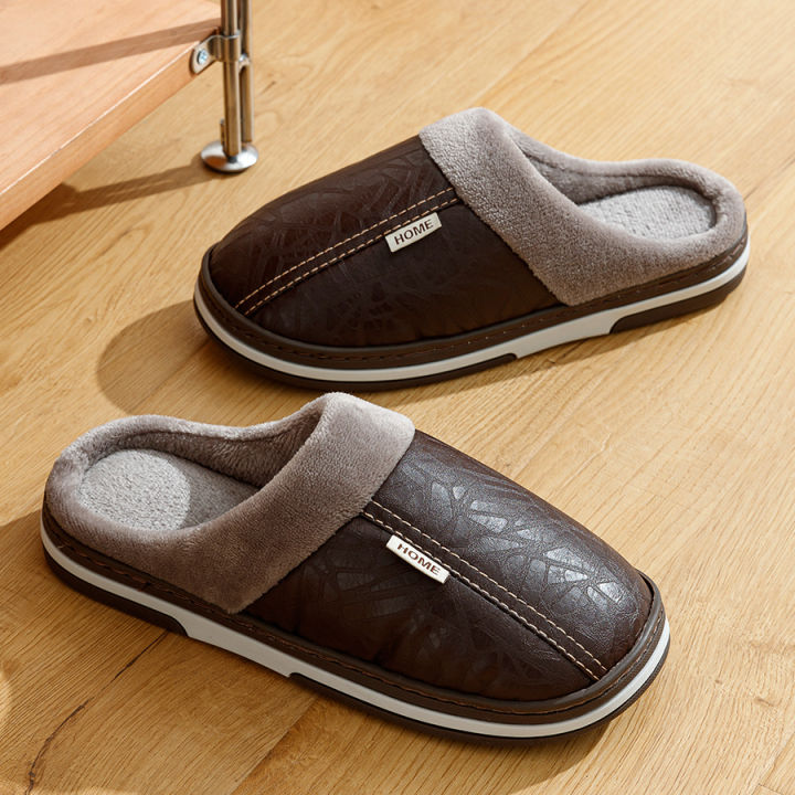 Men's%20Big%20Size%20Winter%20slippers%20Indoor%20Pu%20Leather%20Home%20Fluffy%20Casual%20Slides%20Men%20Bedroom%20Comfy%20Shoes%20Houseshoes%20-%20Image%204