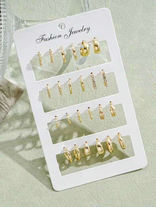 24pcs/Set%20Fashion%20Rhinestone%20Small%20Hoop%20Earrings%20Minimalist%20Everyday%20Earring%20For%20Women%20Date%20Holiday%20Anniversary%20Jewelry%20Gift%20New%20-%20Image%202