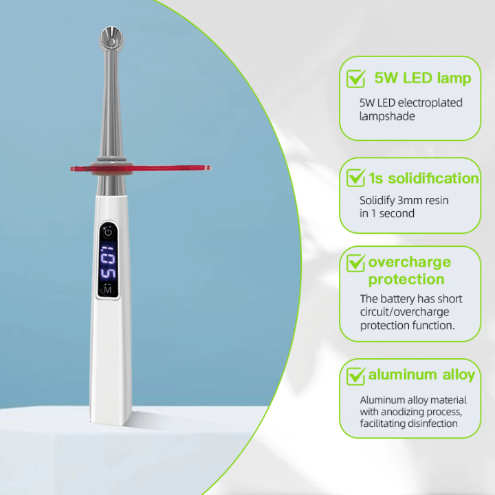 dental light curing machine blue light wavelength 450-460nm 1 second resin curing light Dental equipment