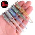 5pcs Silicone Fishing Lures Soft Artificial Bait with Hooks for Saltwater and Freshwater.