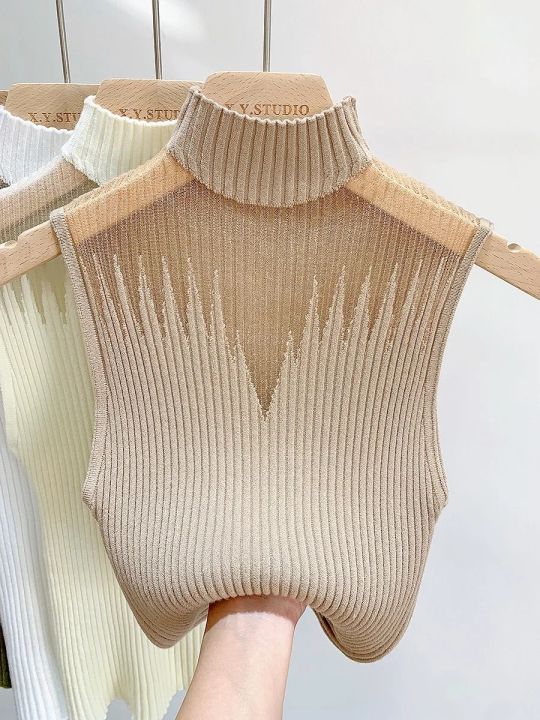 Mesh%20Knitted%20Top%20Women%20Y2K%20Tank%20Top%20Half%20Neck%20Vest%20Female%20Sleeveless%20Sweater%20Chic%20Cut%20Out%20Streetwear%20Solid%20Skinny%20White%20Tube%20Top%20-%20Image%203