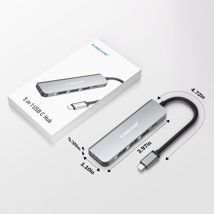Lemorele%20TC101%205-in-1%20USB%20C%20Hub%204K%20HDMI%20Docking%20Station%20100W%20PD%20USB%203.0%205Gbps%20for%20MacBook///%20Aluminum%20Dock%20-%20Image%206