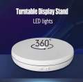 25cm LED 360 Degree Electric Rotating Turntable Rotating Display Stand for Photography Jewelry Watch Digital Product. 