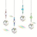 4 Pcs Window Crystal Suncatcher Hanging, Crystal Ball Prism Pendant Suncatcher Rainbow Maker with Chain for Garden Wedding Chris. 