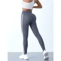 Yoga Leggings Women Striped Slim Sports Pants High Waist Hip Liftting Casul Tights Workout Running Stretchy  Gym Leggings. 