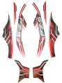 Yamaha Fz-S V2 fuel Injection white Bike Red Sticker Full Sticker Kit. 