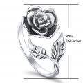 Vintage Elegant Silver Color Rose Flower Rings for Women Girls 2025 New Wedding Party Jewelry Accessories Anniversary Gifts. 