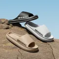 Feslishoet Women Letter Slippers Beach Slides Solid Color Mens Thick Sole Indoor Bathroom Anti Slip Shoes Summer Couple Sandals. 