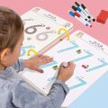 Level 1 Magical Tracing 64 Pages Work Book, Reusable Calligraphy Copy Book, Practice Drawing Book, Kids Educational Learning Book, Logic Thinking Training Notebook, Practice Copy Control Training Book. 