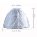 Children Girls 2 Steel Hoops White Petticoat Wedding Gown Dress Underskirt Elastic Waistband Drawstring A-Line Skirt.