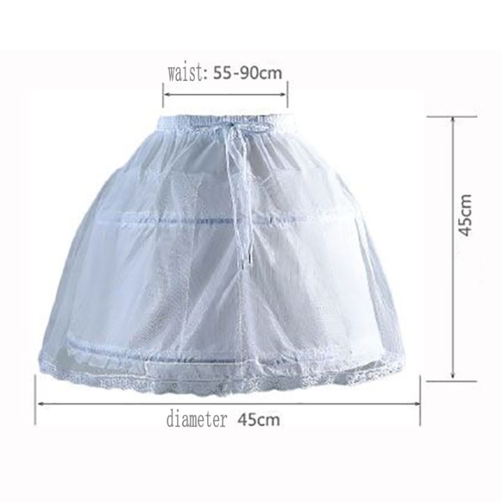 Children%20Girls%202%20Steel%20Hoops%20White%20Petticoat%20Wedding%20Gown%20Dress%20Underskirt%20Elastic%20Waistband%20Drawstring%20A-Line%20Skirt%20-%20Image%205