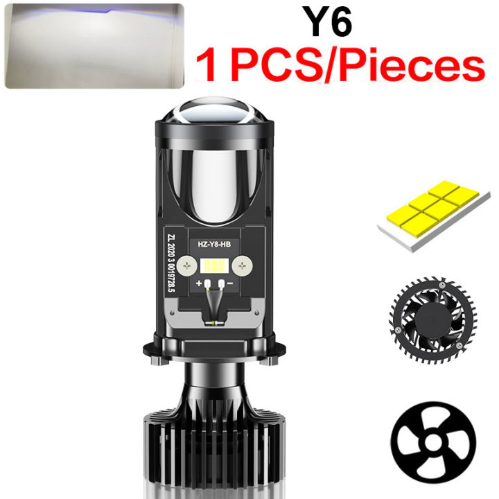 Y6D H4 LED Headlight Canbus Car Lamp Mini Projector Lens Automobles ...