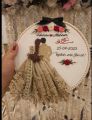 Customized Bat Paki / Marriage Fixed / Date Fixed Hand Embroidery Hoop - 8 Inch Wooden Frame | Personalized Gift. 