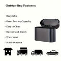 Car trash can with lid - 4 rolls of garbage bag, leak-proof, portable hanging trash can for vehicle organization. 