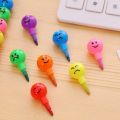 5pcs Cartoon Smiley Face Colour Crayonfor Kids School Stationery Supplies Birthday Party Favor Kids Gifts.