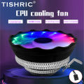 TISHRIC CPU Cooler Cooling Fan 120mm RGB 3Pin PWM Intel LGA 1700 1200 1150 1151 X79 E5 AMD AM3 AM4 X99 Processor Cooler PC Fan. 