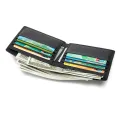 Soft Genuine Leather Wallet Men's Cow Leather Wallets Man Small card holder Wallets Balck Short Purse for Male. 