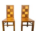 Wooden Square Design Teak & Burutha Dining Table + 4Chairs. 