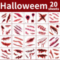 20 Sheets 3D Realistic Scar Tattoos - Waterproof Fake Bloody Wound Stickers for Halloween Cosplay Face & Body Makeup Adults​​. 