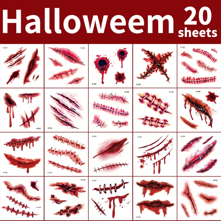 20%20Sheets%203D%20Realistic%20Scar%20Tattoos%20-%20Waterproof%20Fake%20Bloody%20Wound%20Stickers%20for%20Halloween%20Cosplay%20Face%20&%20Body%20Makeup%20Adults%E2%80%8B%E2%80%8B%20-%20Image%206