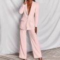 Urban Elegant Women Blazers Set Solid Fashion Casual Long Pants Blazer Suit Two Pieces Office Lady Loose Autumn Winter Clothes. 