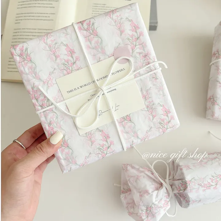 10/20pcs%20Pink%20Floral%20Tissue%20Paper%20Girl's%20Heart%20%20Wrapping%20Paper%20Holiday%20Birthday%20%20Decorative%20Paper%20Flower%20Wrapping%20Paper%20-%20Image%204